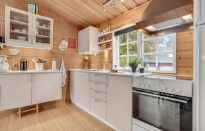 Fridge, stovetop, coffee/tea maker, cookware/dishes/utensils