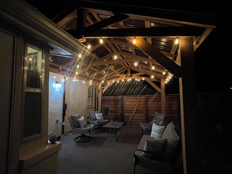Terrace/patio. Cozy Bungalow in the quaint small town of Louisburg!