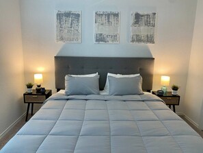 4 bedrooms, desk, iron/ironing board, travel cot