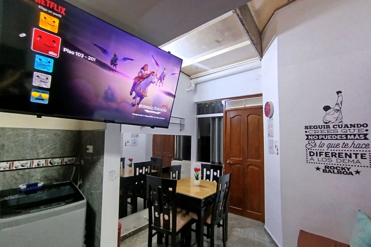 Classic Apartment, 2 Bedrooms, Ground Floor | Living area | 55-inch Smart TV with digital channels, Netflix, toys