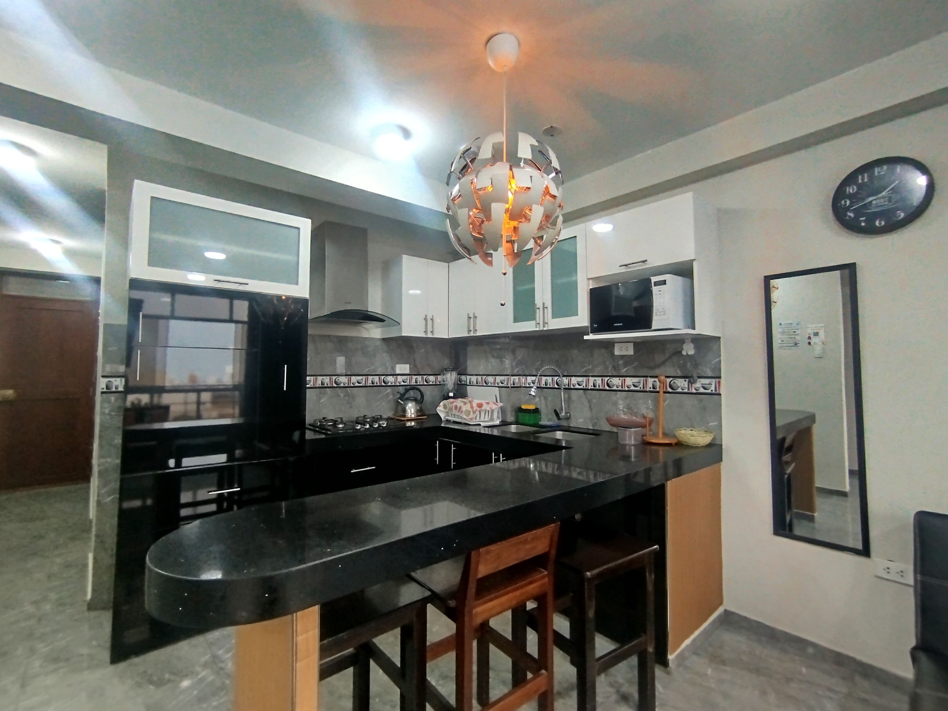 Family Apartment, 2 Bedrooms, Kitchen | Private kitchen | Full-sized fridge, microwave