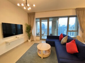 Deluxe Apartment | Living area - Lux BnB I 29 Burj BLVD I Downtown Views (Dubai)