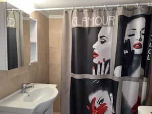 Shower, hair dryer, towels, soap - Kali -Thea Spacious 2 BR Penthouse, City View (Kalithea)