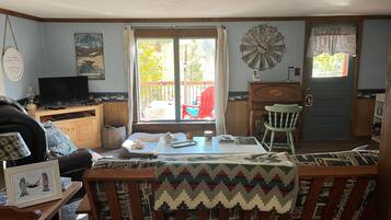 Smart TV, DVD player, books, video library