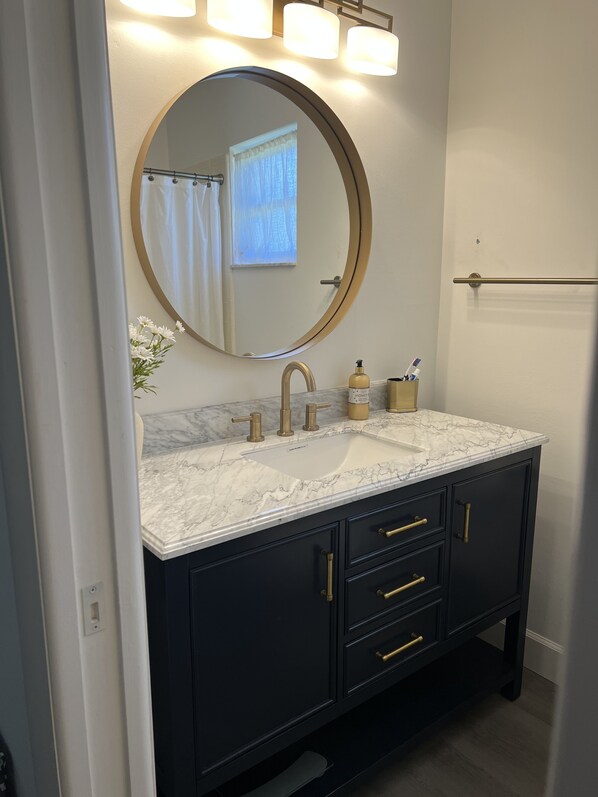 Combined shower/bathtub
