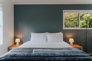 Bedroom with bedside lamps