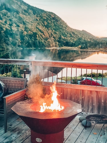 Nordic Style Private Riverfront Cottage with Heated Pool & Hot Tub