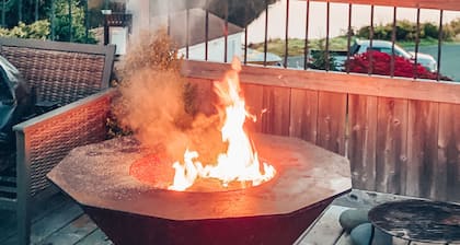 Nordic Style Private Riverfront Cottage with Heated Pool & Hot Tub