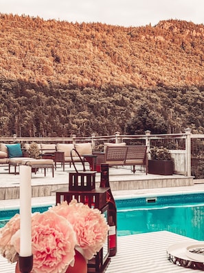 Piscine extérieure, piscine chauffée