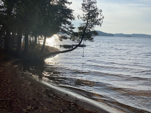 Lake side cottage w- sand beach. 13 acres-forest, steams & waterfalls to explore