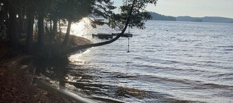 Lake side cottage w- sand beach. 13 acres-forest, steams & waterfalls to explore