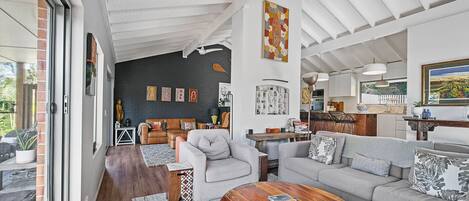 Smart TV, DVD player, books, video library