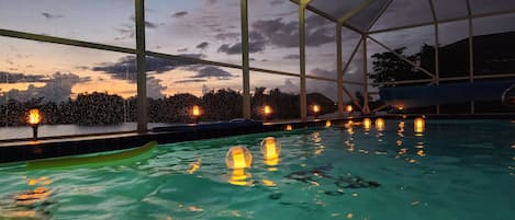 屋外プール、温水プール