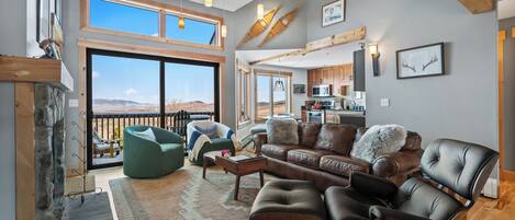 Télévision, cheminée, lecteur de DVD, livres