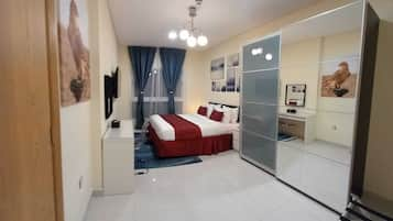 Apartemen Deluks | Seprai katun Mesir, seprai premium, selimut bulu angsa, dan busa memori