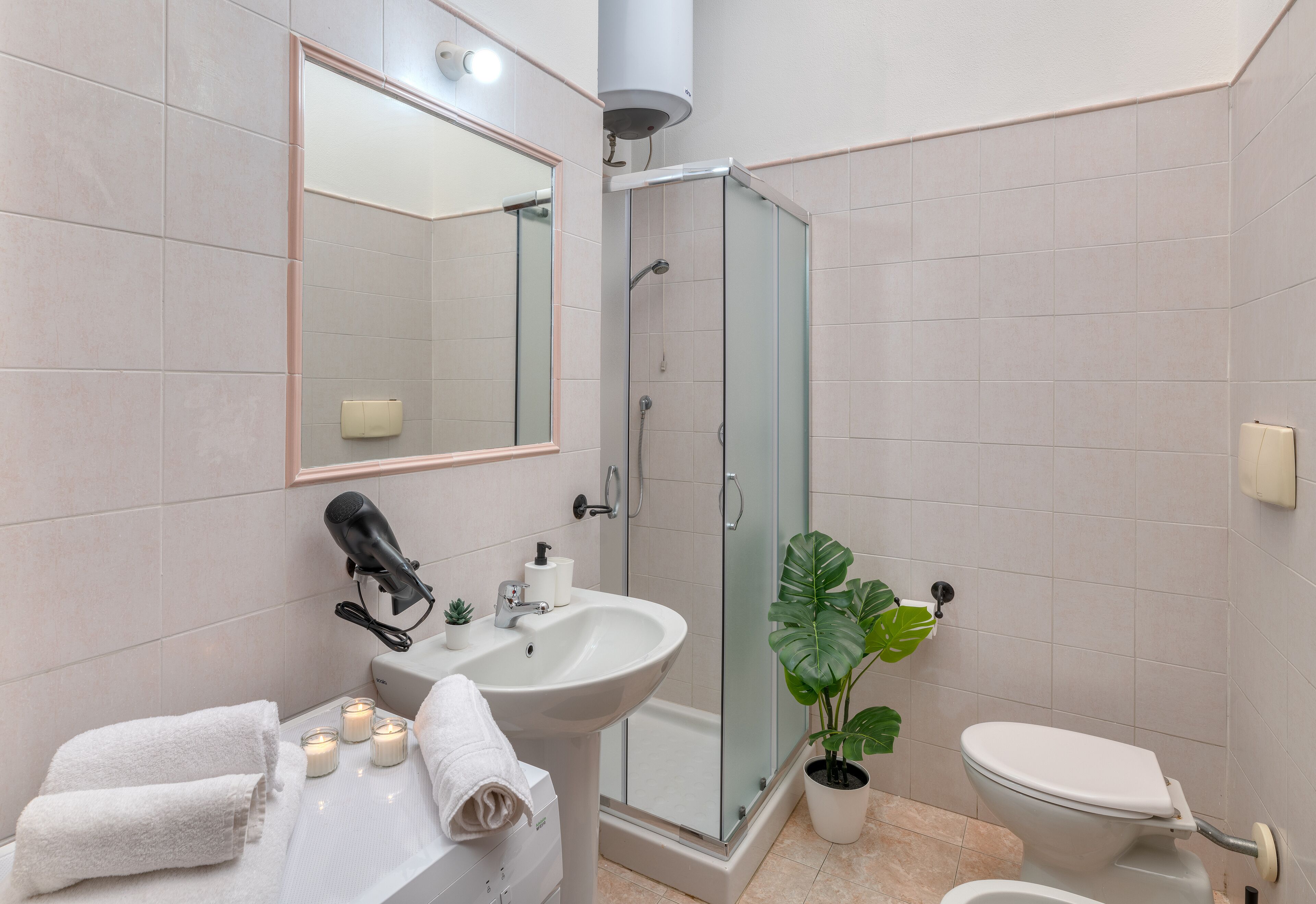 Shower, hydromassage showerhead, hair dryer, bidet