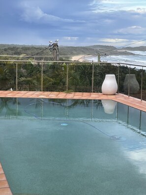 Outdoor pool - Beach and mountain view property. 2 minutes walk to the beach. (Emerald Beach)