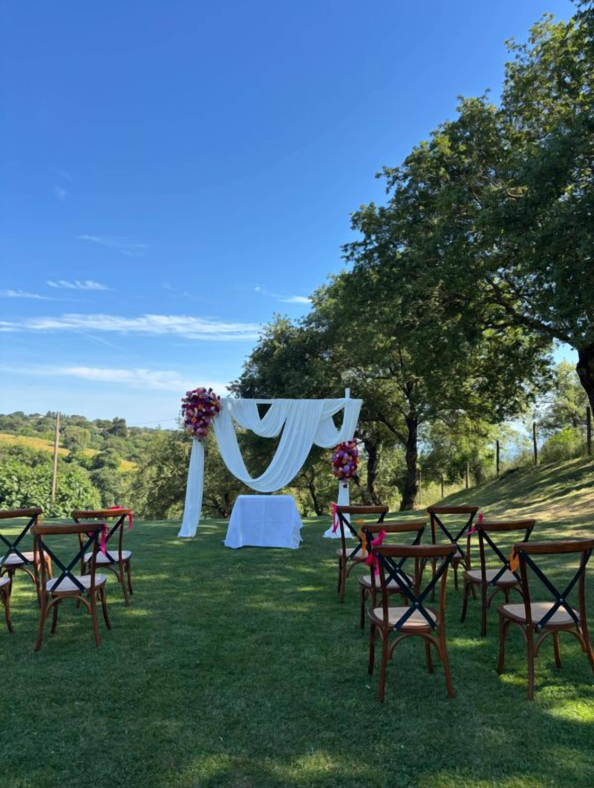 Outdoor wedding area