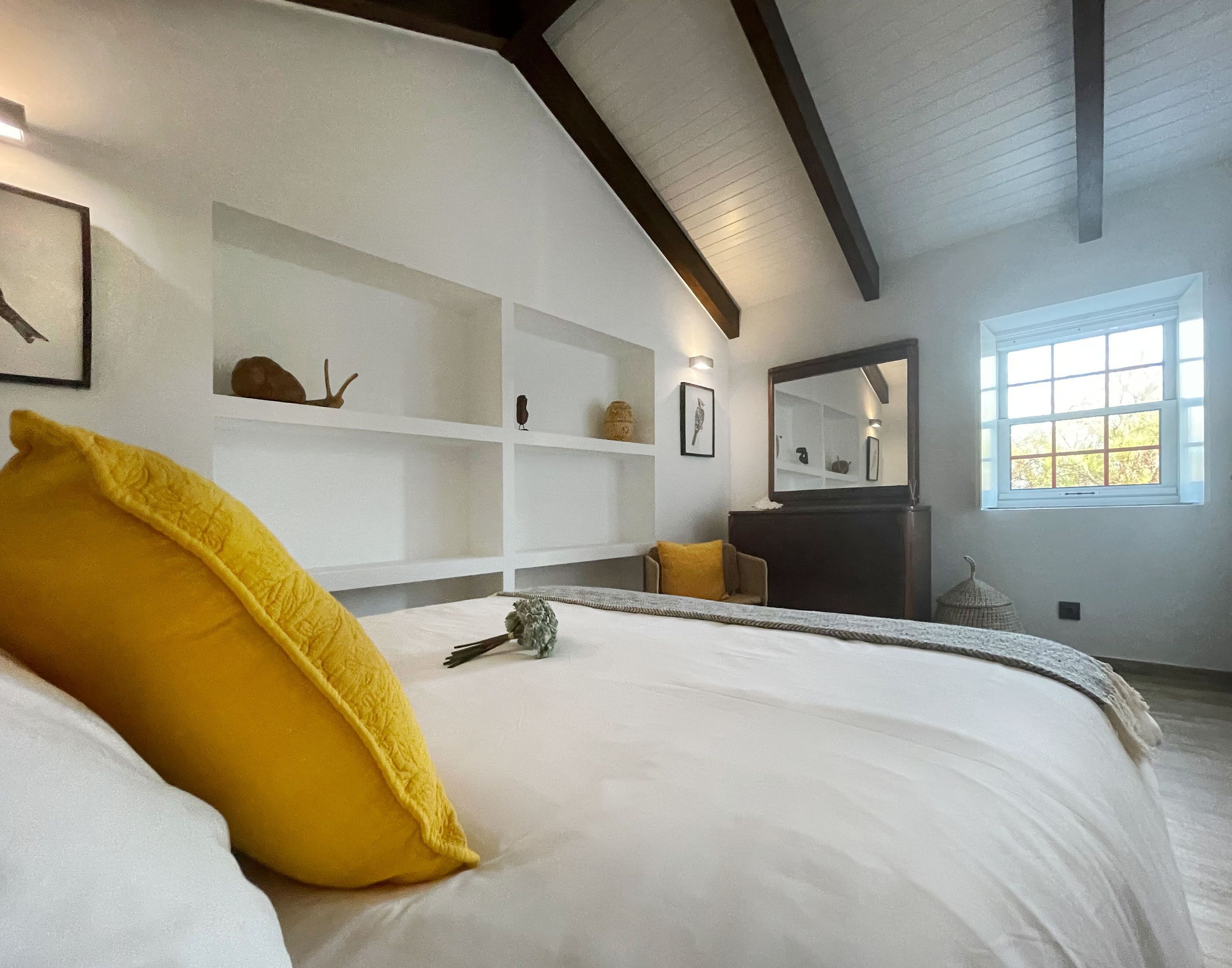 Premium bedding, blackout curtains, soundproofing, iron/ironing board