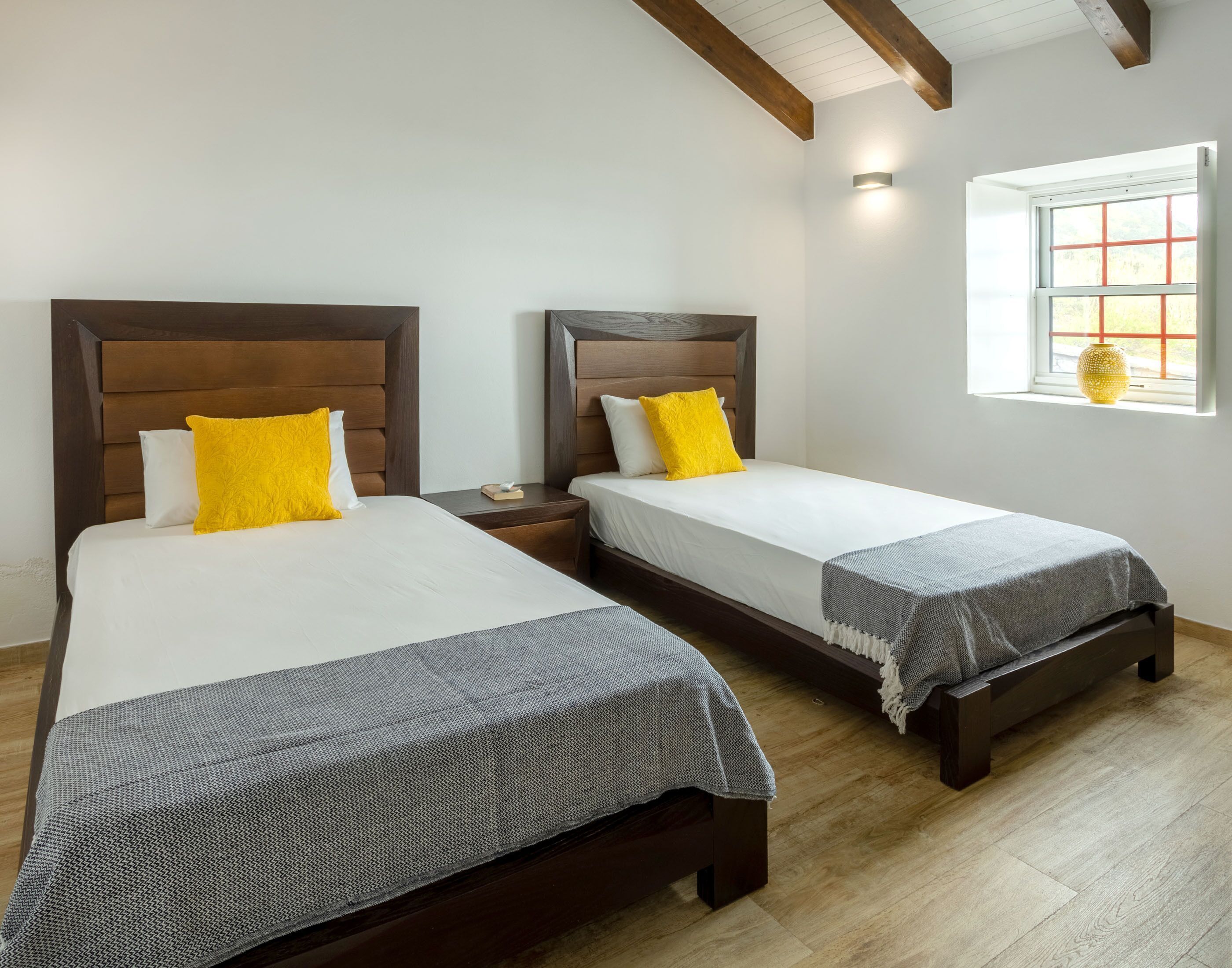 Premium bedding, blackout curtains, soundproofing, iron/ironing board