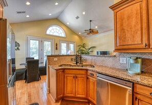 Fridge, microwave, oven, stovetop - Coastal Charm: Explore, & Relax in our 4 Bedroom Home with Private Pool (Garden City Beach)