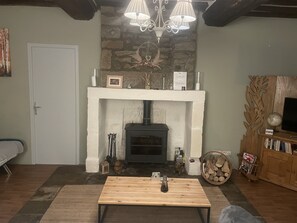Smart TV, fireplace, DVD player, ping pong