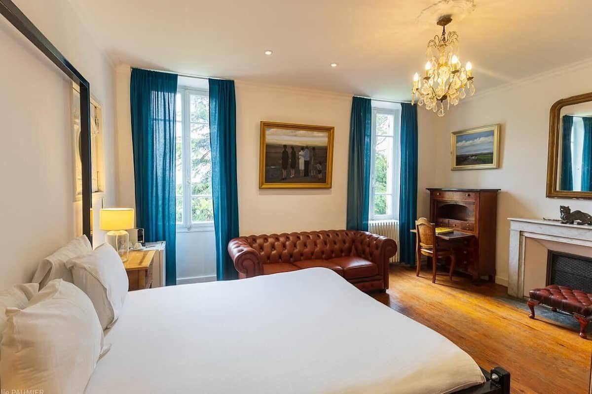 Premium bedding, pillow-top beds, desk, laptop workspace