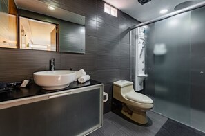 Hair dryer, towels