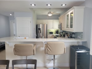 Kitchen from dining table.