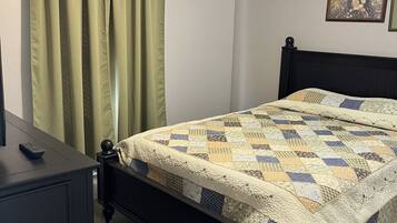 2 bedrooms, blackout curtains, iron/ironing board, WiFi