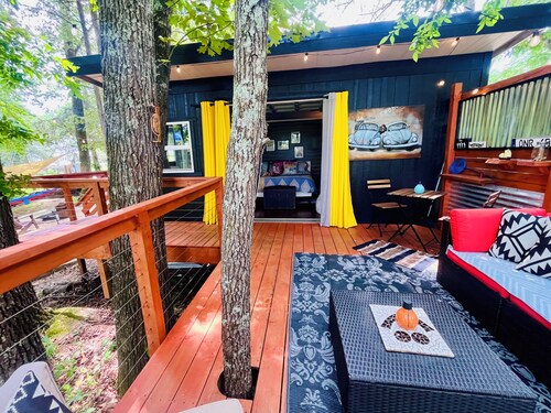 Cozy Up In Mosaic Cabin  #Reconnect #Love #Escape #River