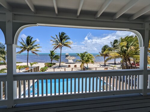 Ocean Front  Home with pier.