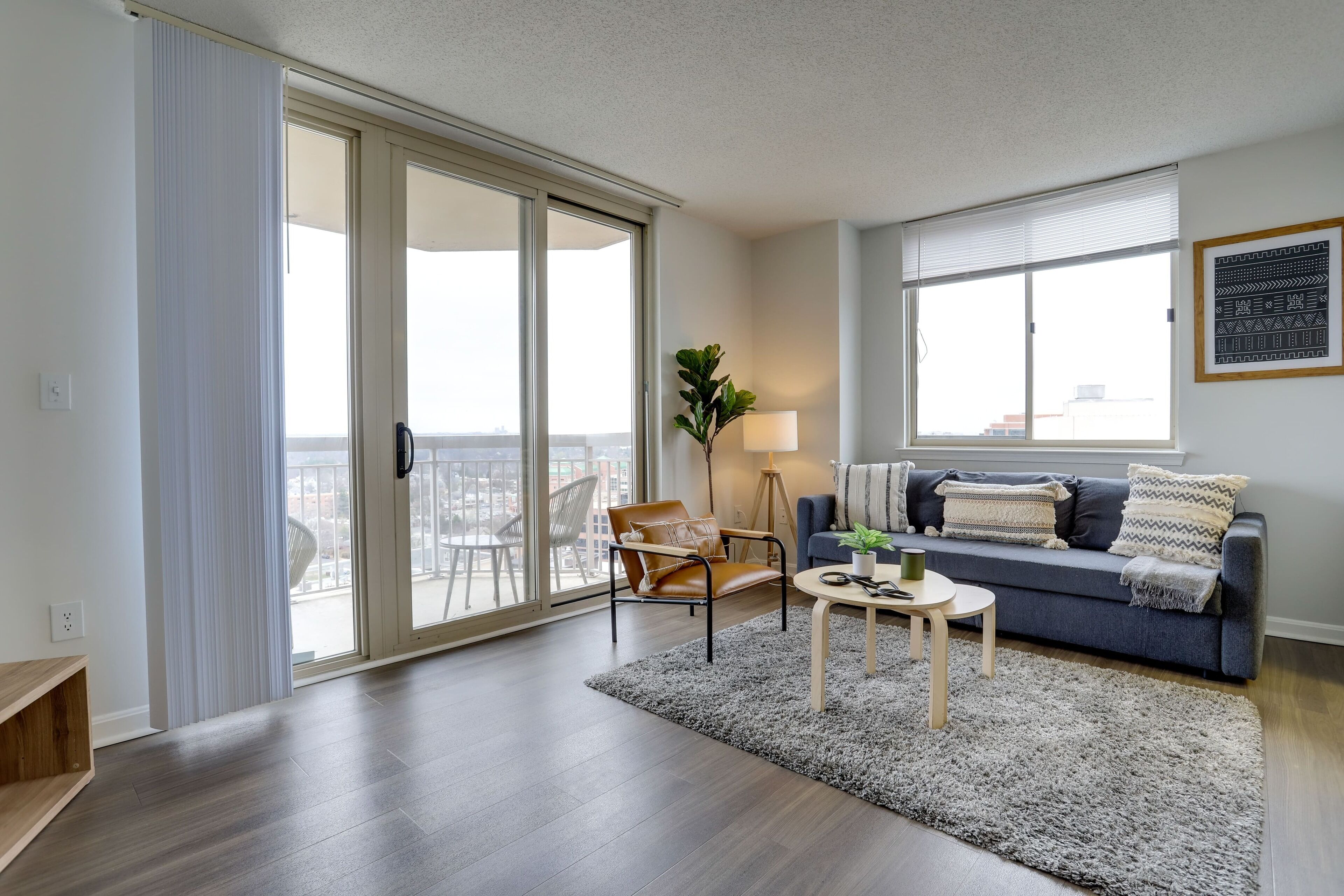 City Apartment | Living area | 38-inch Smart TV with cable channels, TV, computer monitors