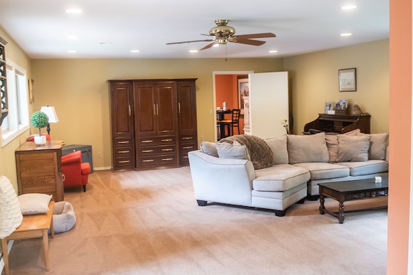 Smart TV, DVD player, books