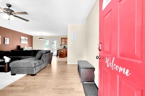 Smart TV, books, music library, stereo