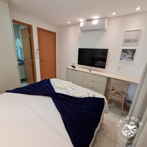 LR02H - 204 Bloco 2 Colina 324587841 FLAT 204 BL02 COLINA VISTA MAR E PISCINA | 2 개의 침실, 이집트산 면 시트, 고급 침구, 책상