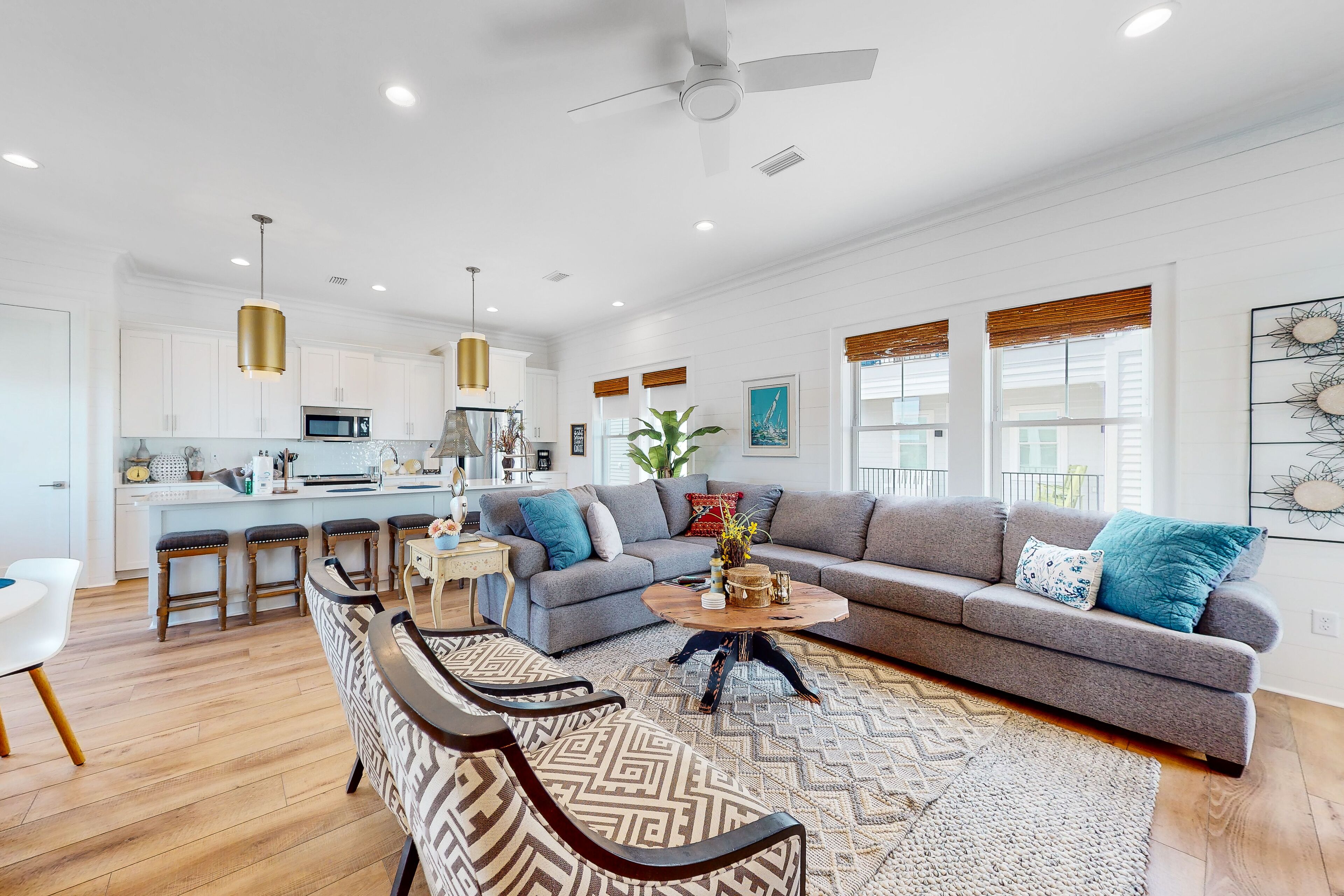 Coastal home with 3 balconies, pool, hot tub, & W/D - near park & kayak launch