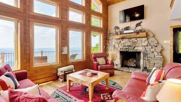 TV, fireplace, offices