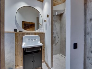 Hair dryer, slippers, towels