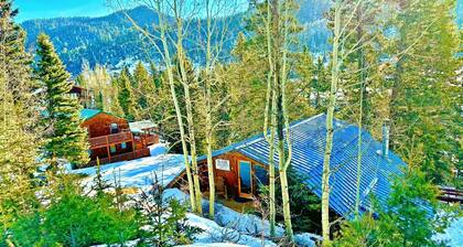 Updated Private Cabin with Mountain and Red River Views Mins to Town/Lifts Wi-Fi
