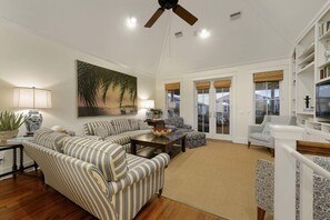 House, 4 Bedrooms | Living room | 42-inch TV with cable channels - Beau Soleil by Bliss Beach Rentals (Destin)