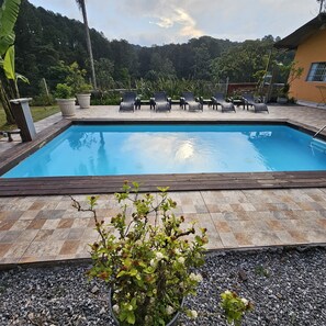 Outdoor pool, a heated pool