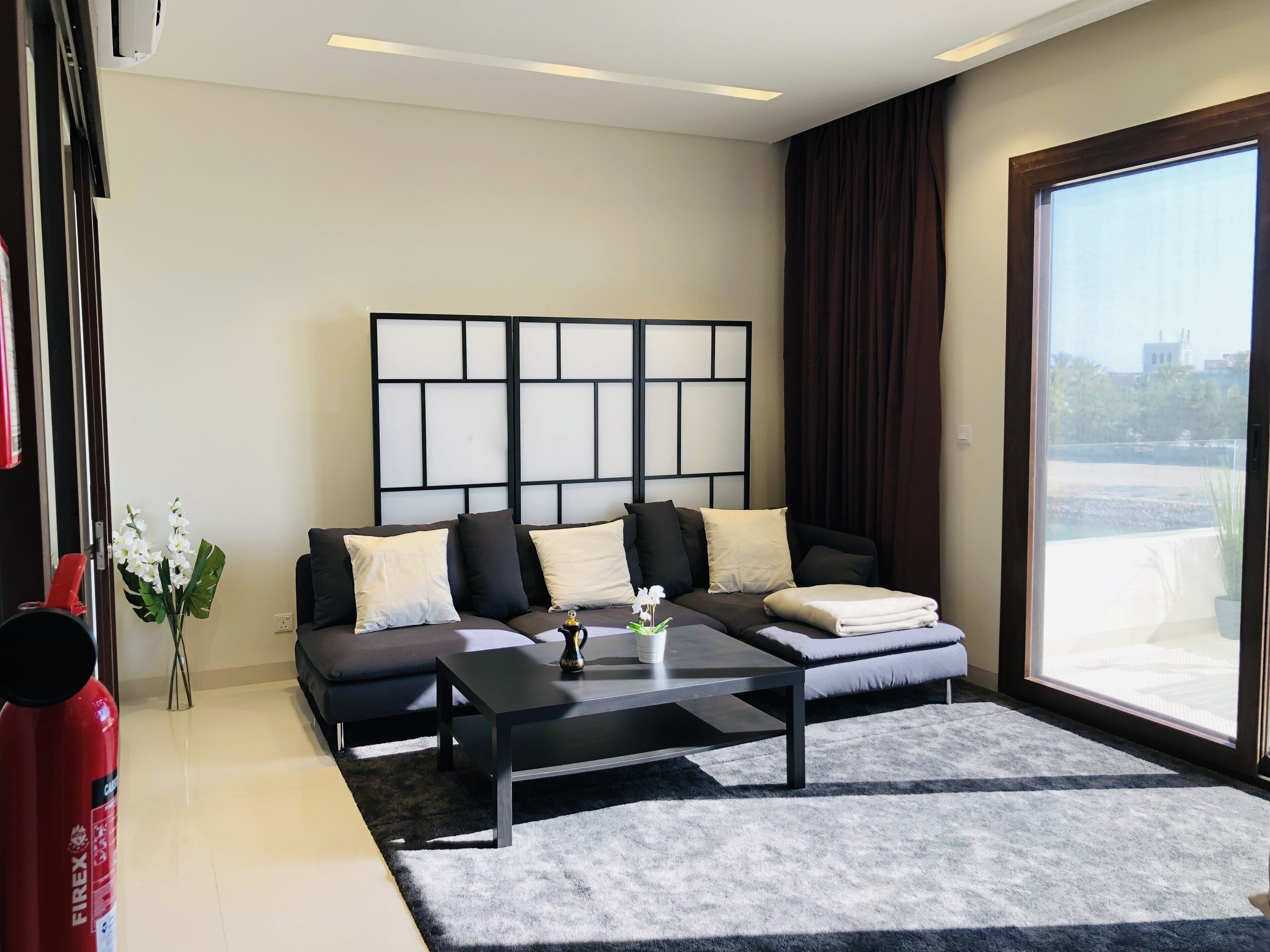 TV, fireplace, table football, ping pong