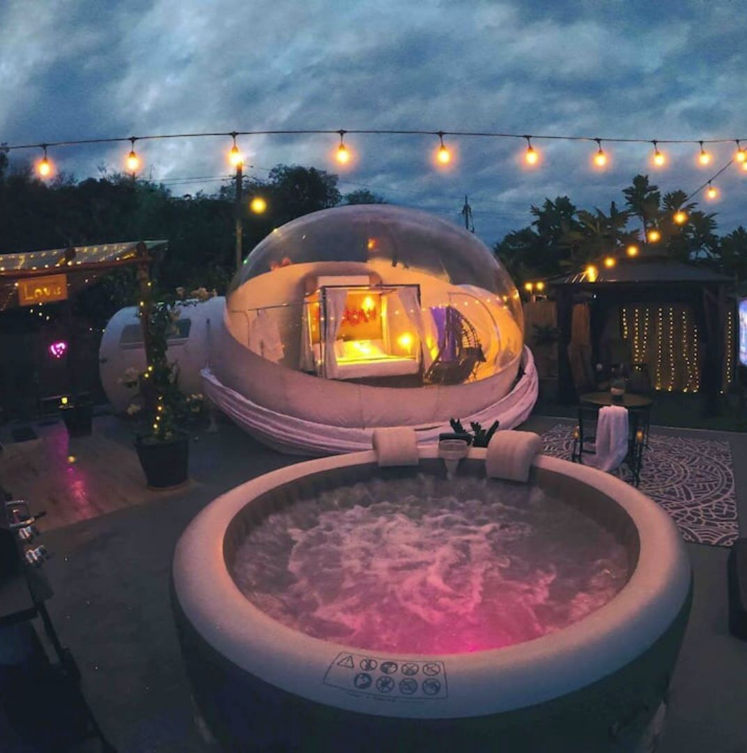 Outdoor spa tub