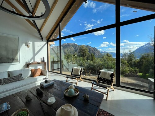 Amazing house in Arelauquen with lake & mountain views full of light