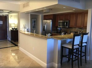 Fridge, microwave, oven, stovetop - Ritz Carlton Luxury Beachfront Condo, Best Location St. Thomas (St Thomas)