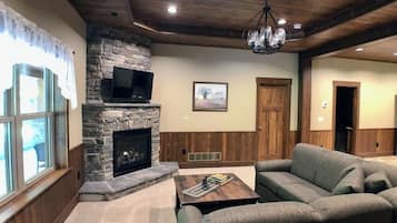 TV, fireplace, DVD player