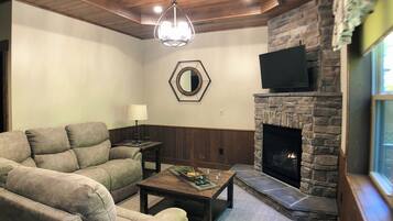 TV, fireplace, DVD player