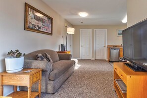 Smart TV, DVD player, books, video library