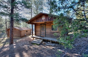 Exterior - Hummingbird log cabin with private jacuzzi (Weston)